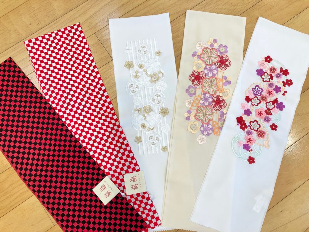 【終売品】半襟　伊達襟　手刺繍　絹 和装小物