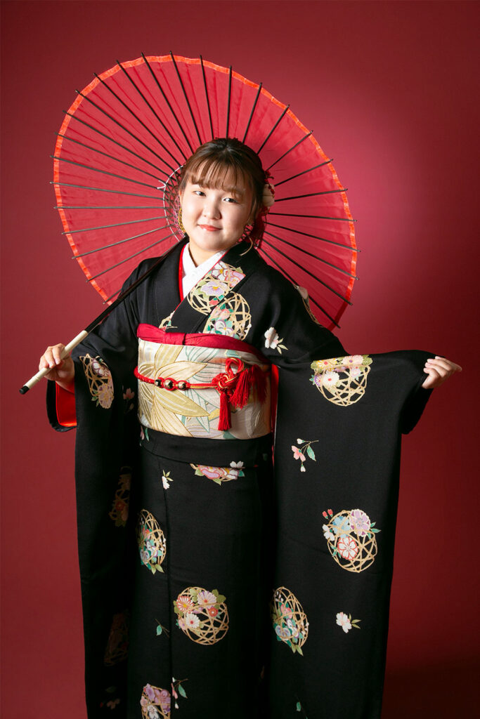 振袖を着たお嬢様